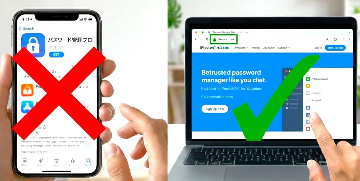 パスワードマネージャーは「公式サイト」から